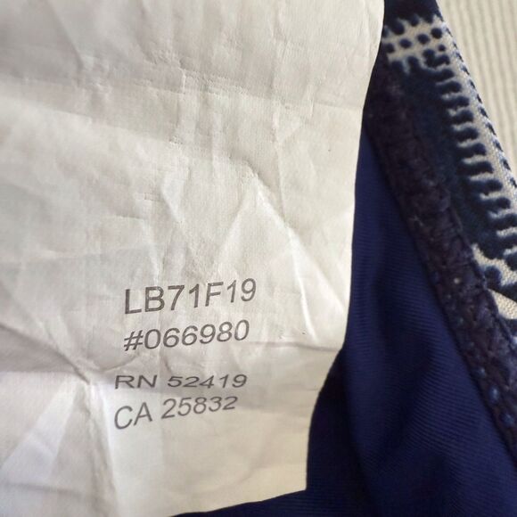 La Blanca Blue and White Patterned Keyhole Front One Piece Swimsuit Size 10 - Picture 11 of 12